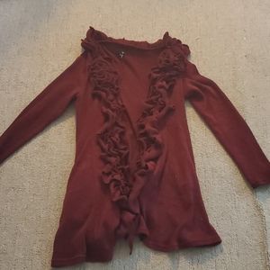 Maroon open sweater